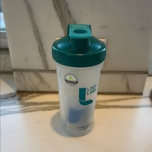 Lief Labs Teal and Clear Shaker Bottle